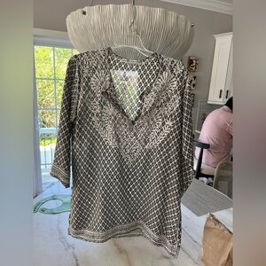 Gretchen Scott black and white tunic size L